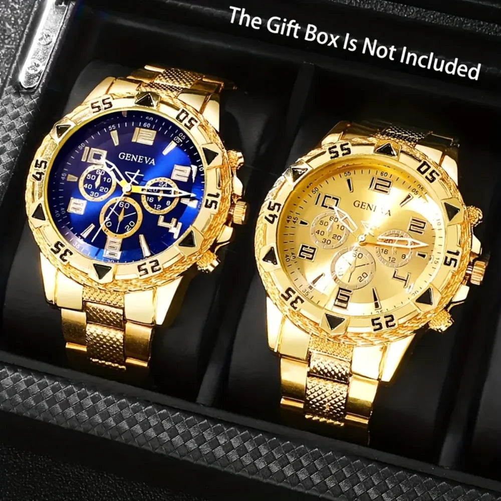 Luxury Statement Watch – Blue & Gold / Gold-on-Gold Edition