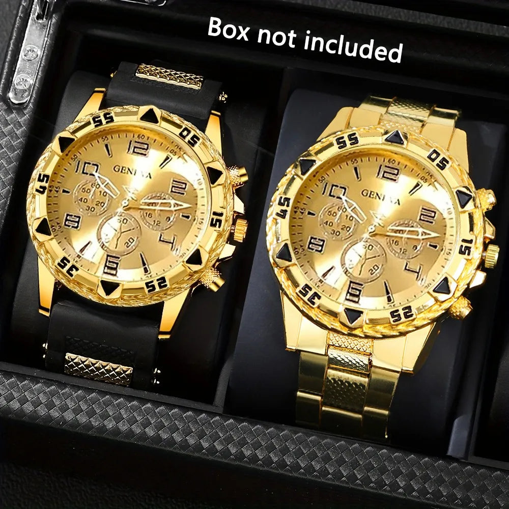 Luxury Statement Watch – Blue & Gold / Gold-on-Gold Edition