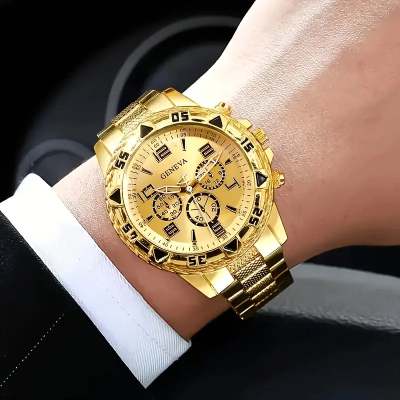 Luxury Statement Watch – Blue & Gold / Gold-on-Gold Edition