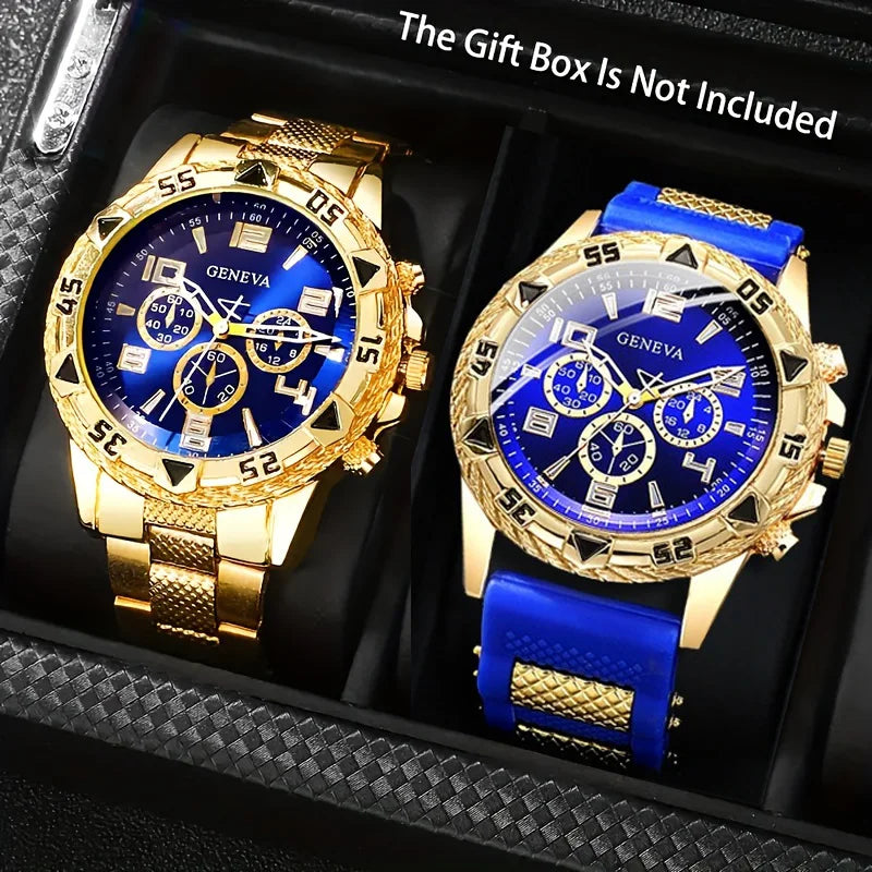 Luxury Statement Watch – Blue & Gold / Gold-on-Gold Edition