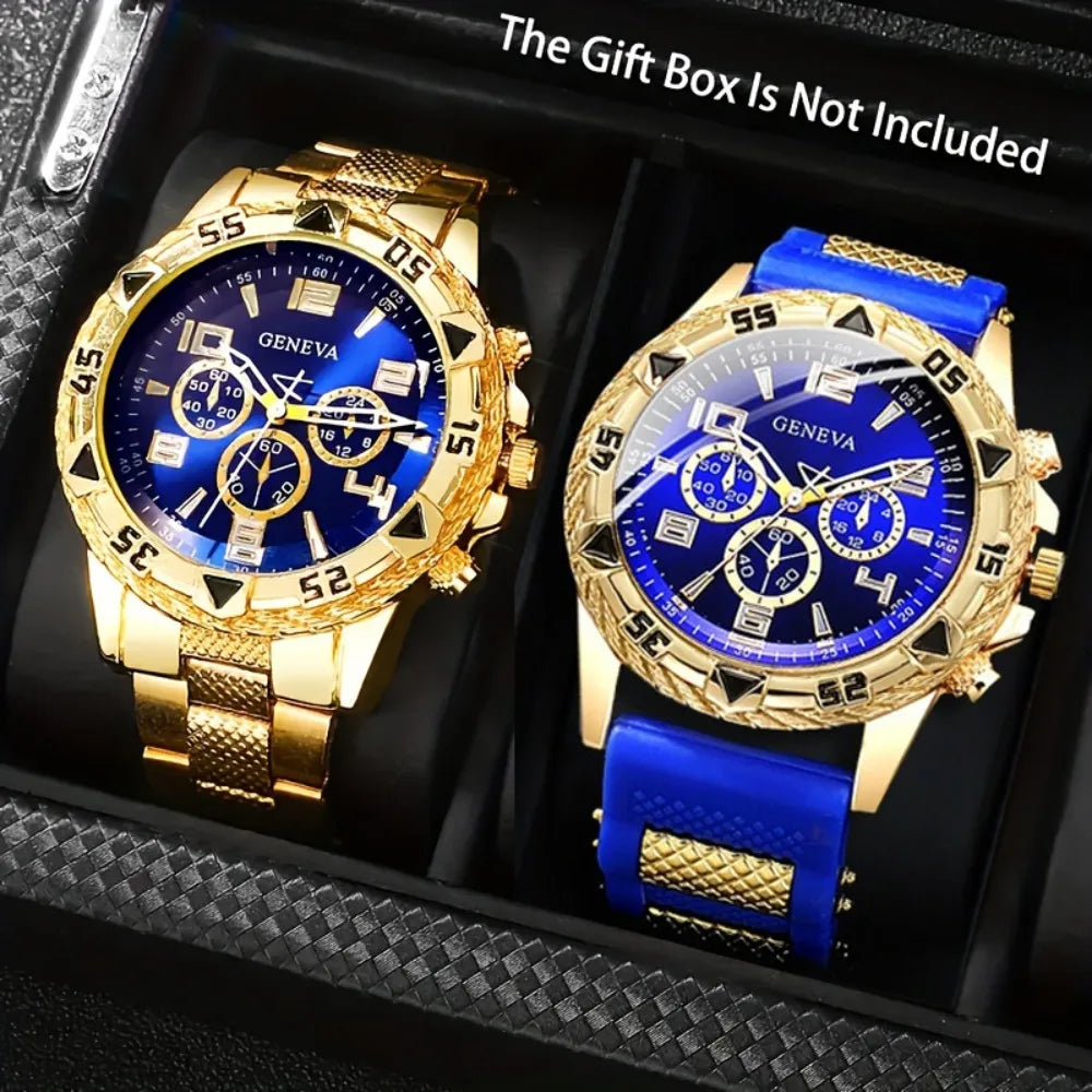 Luxury Statement Watch – Blue & Gold / Gold-on-Gold Edition