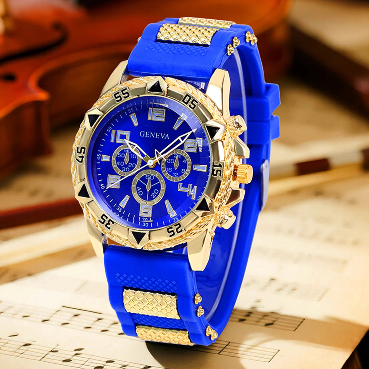 Luxury Statement Watch – Blue & Gold / Gold-on-Gold Edition