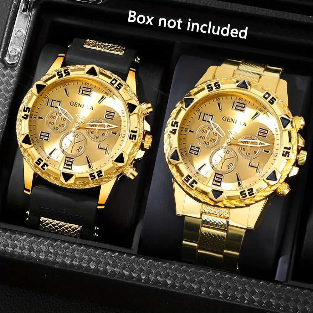 Luxury Statement Watch – Blue & Gold / Gold-on-Gold Edition