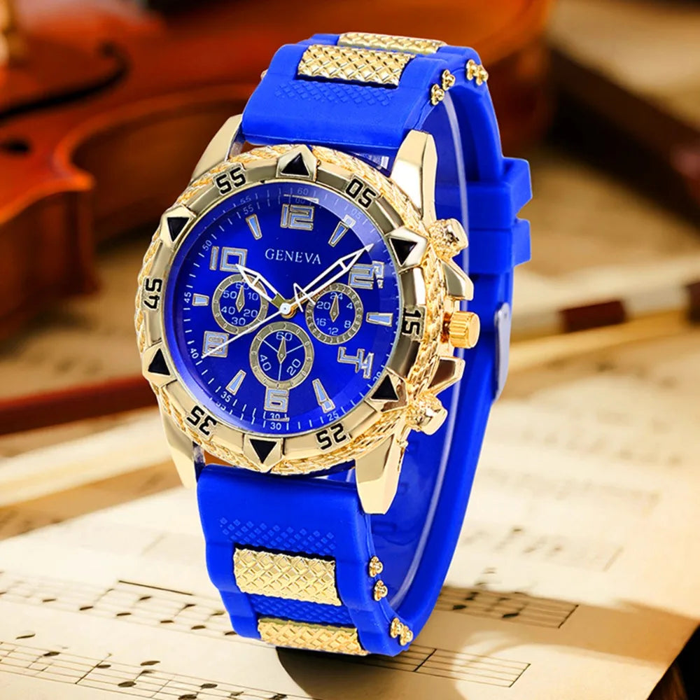 Luxury Statement Watch – Blue & Gold / Gold-on-Gold Edition